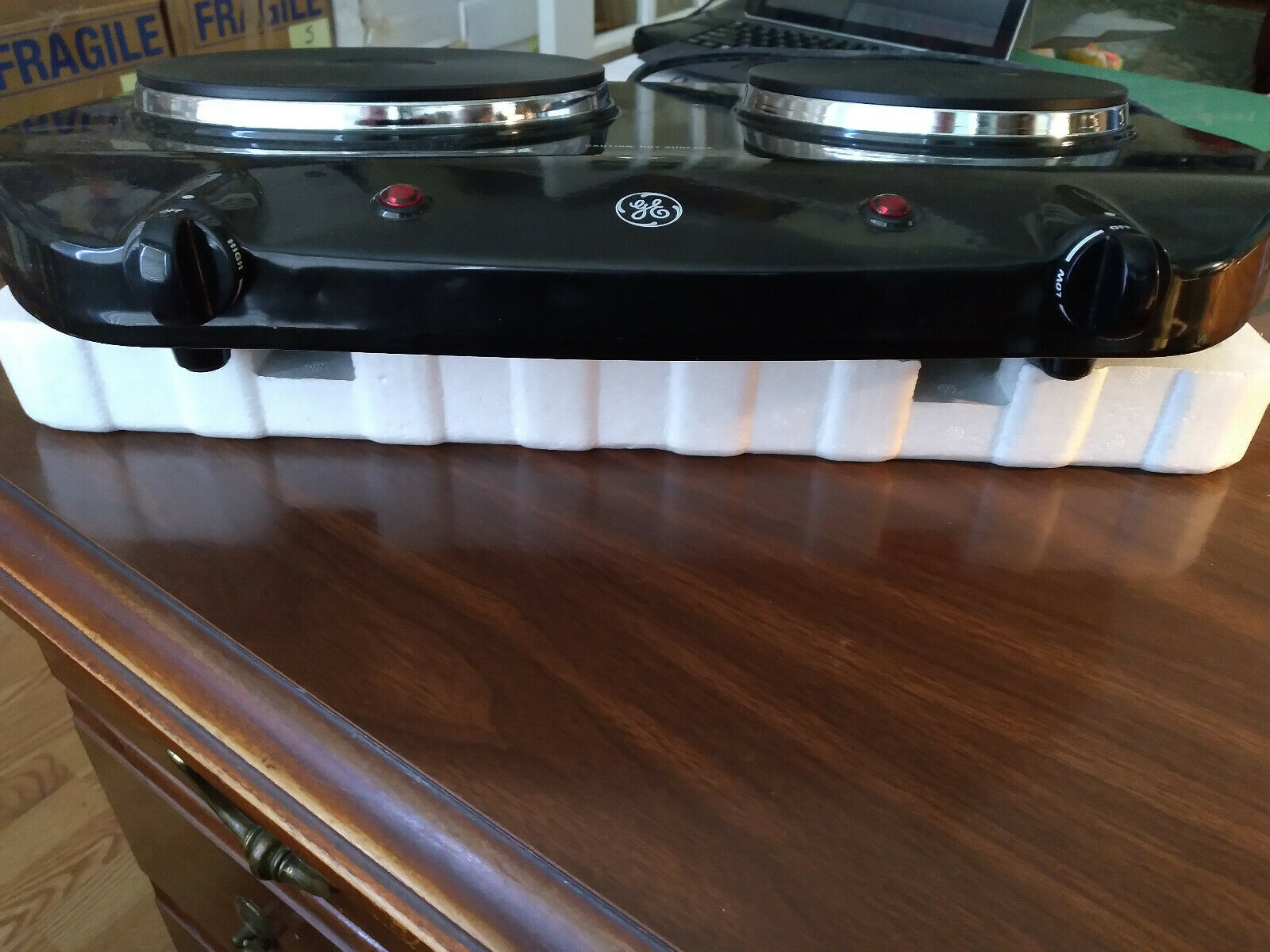 GE Double Burner Die-Cast Electric Tabletop Hot Plate - Fresh Stock Dated February 2026