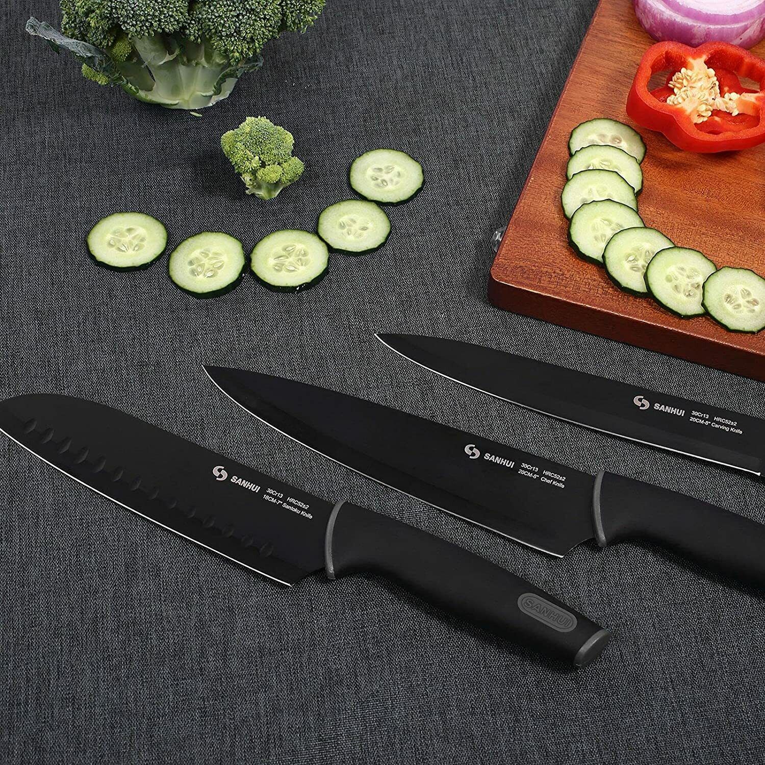 Knife Set Sharp Stainless Steel Professional Chef Cutlery Steak Kitchen Knives - Fresh Stock Dated February 2026
