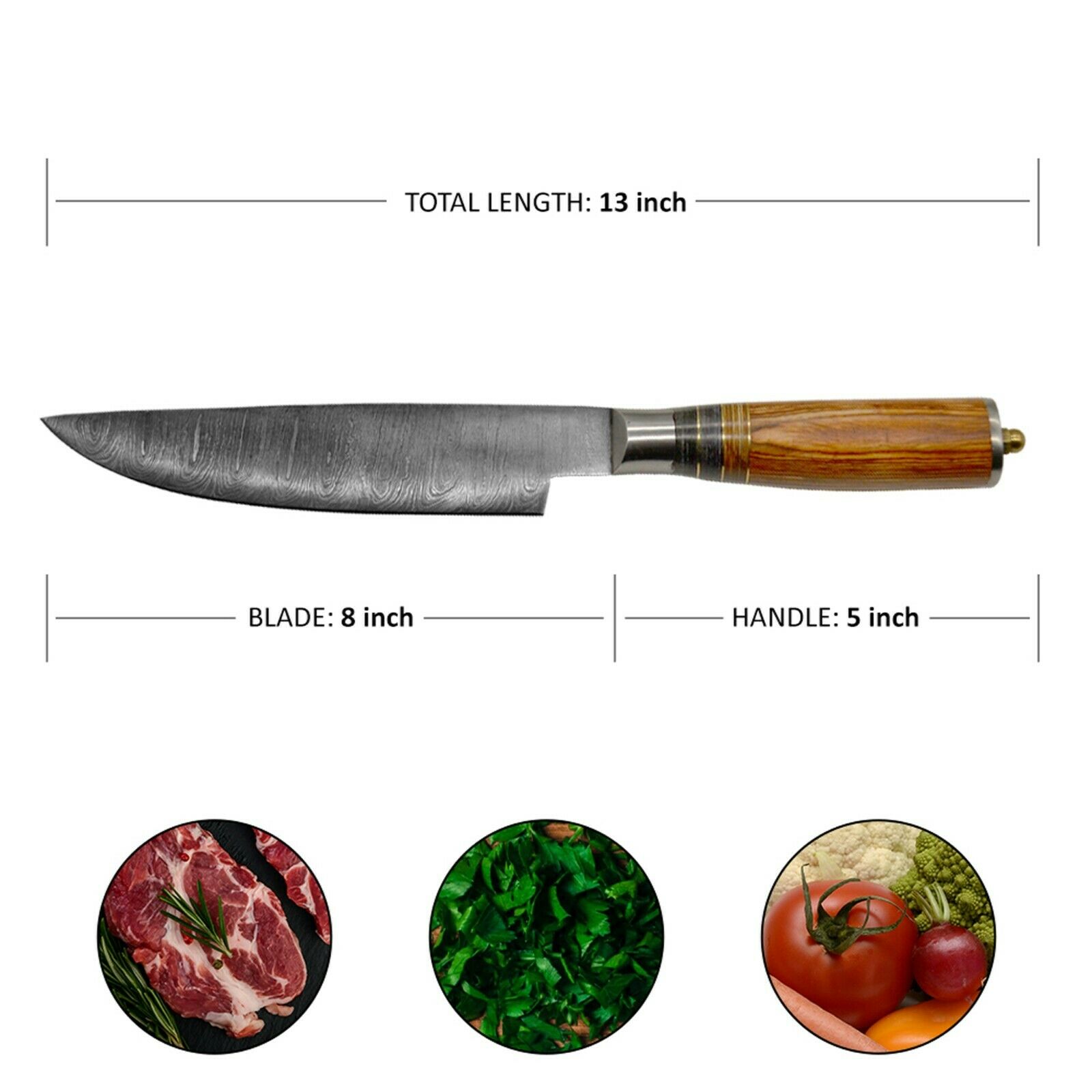 Seikaku Chef Knife 200 Layer Japanese Damascus Stainless Steel, 13-Inch - Fresh Stock Dated January 2026