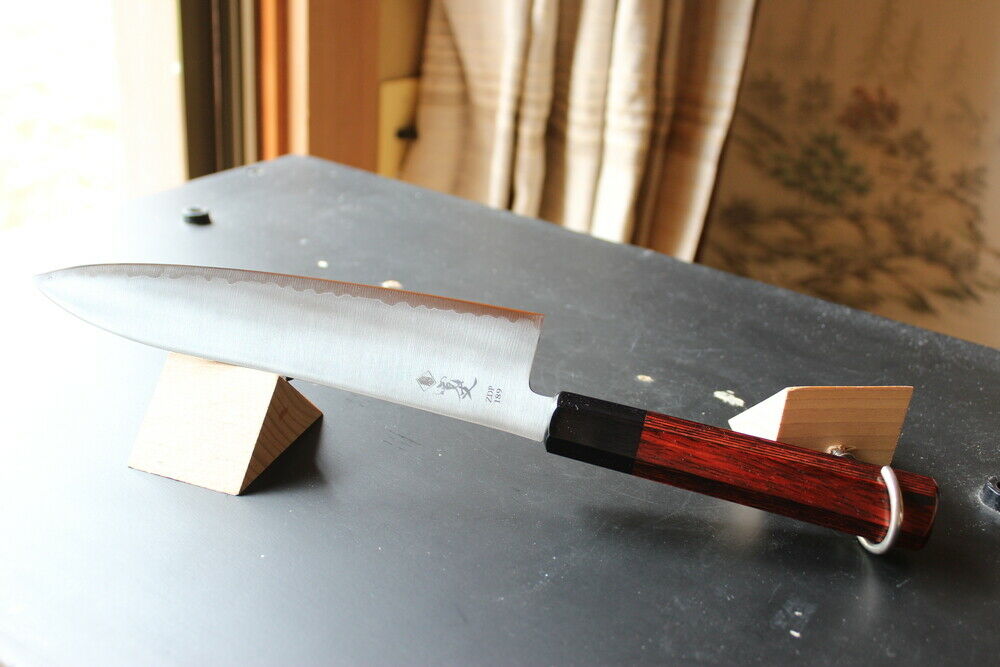 Kanjou ZDP-189 core powder steel chef knife Red Handle 210 mm 8.2 in - Fresh Stock Dated February 2026