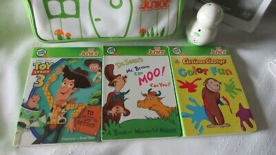 LEAP FROG  LEARNING READER w/ TAG  JUNIOR,  3 BOOKS  &  CARRYING CASE - Fresh Stock Dated December 2025
