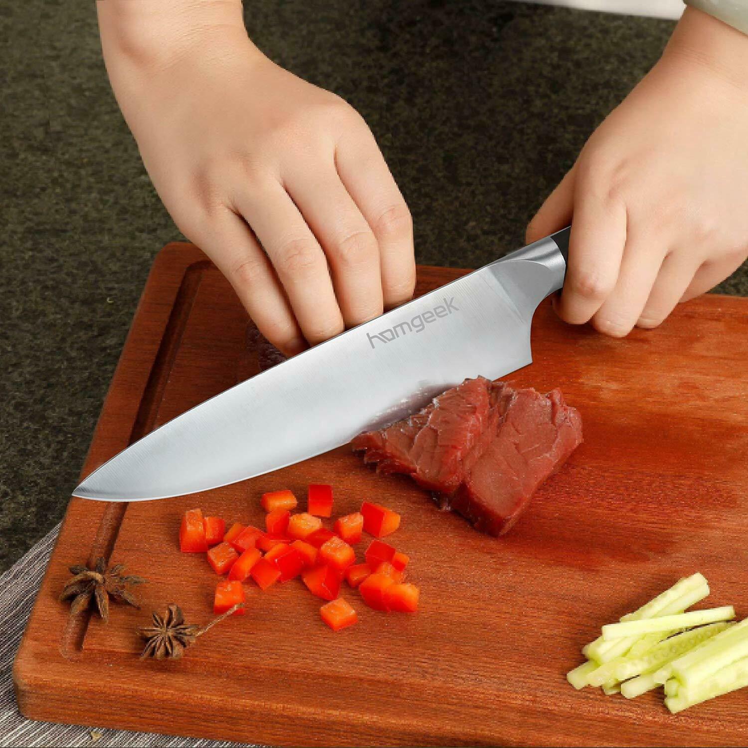 Knife Set, 15-Piece Kitchen Knife Set with Block Wooden, Manual Sharpening - Fresh Stock Dated January 2026