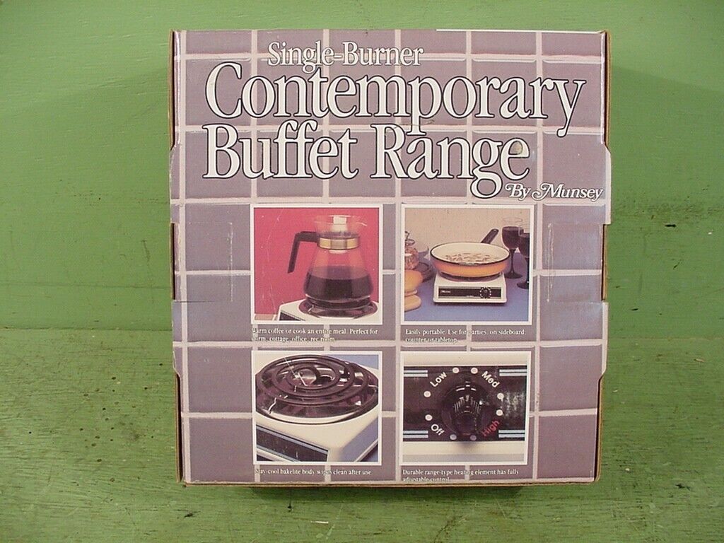 Vintage Munsey Buffet Range Single Electric Burner 1100 watt model 901 - Fresh Stock Dated February 2026