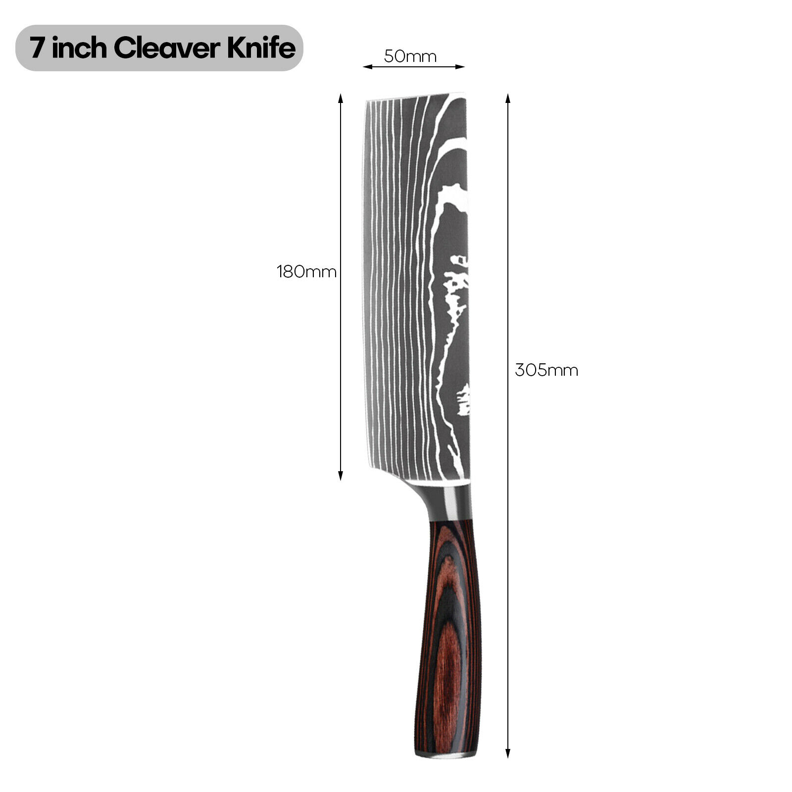 Kitchen Chef Knife Stainless Steel 8/7 Inch Sharp Paring Meat Vegetables Fruit - Fresh Stock Dated January 2026