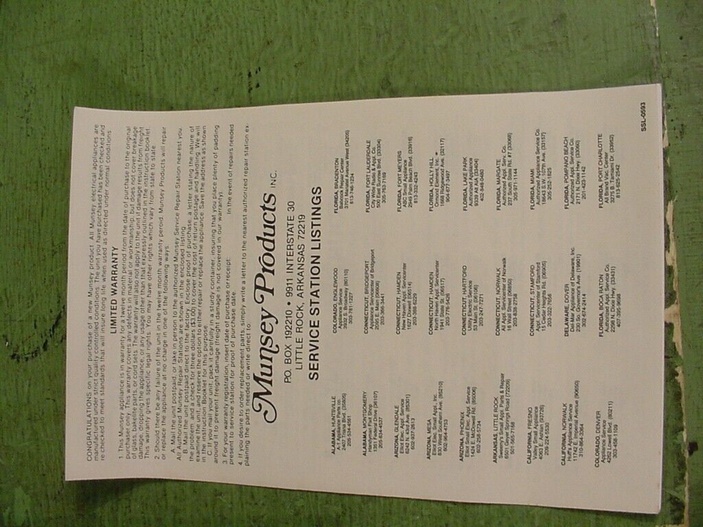 Vintage Munsey Buffet Range Single Electric Burner 1100 watt model 901 - Fresh Stock Dated February 2026