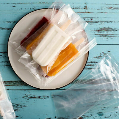 100x Plastic Ice Pop Bag Transpare Popsicle Hot Seal Ice Cream Pack Storage Tool - Fresh Stock Dated January 2026