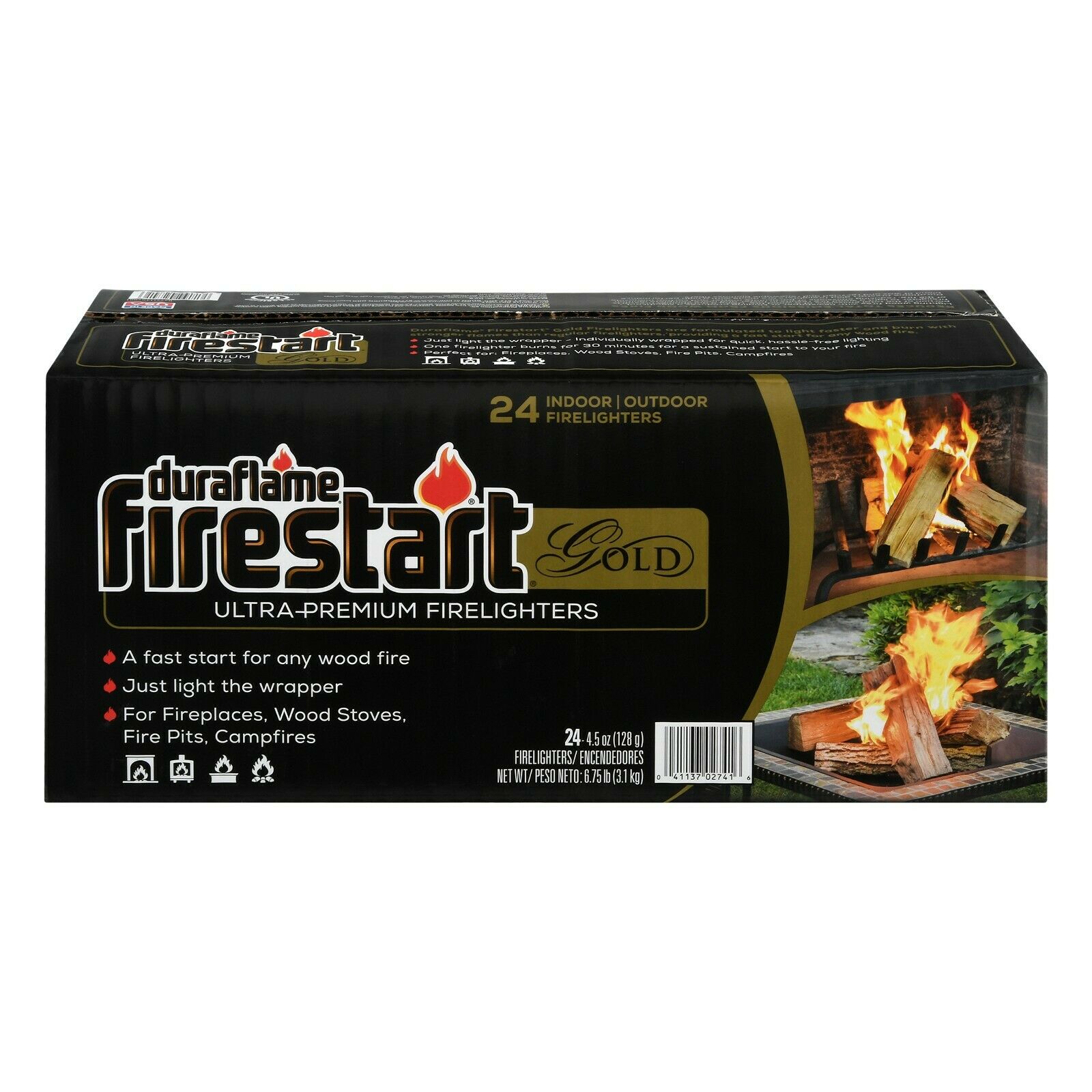 Duraflame Firestart Gold Ultra Premium Fire Starter 24-Pk Just light the wrapper - Fresh Stock Dated December 2025