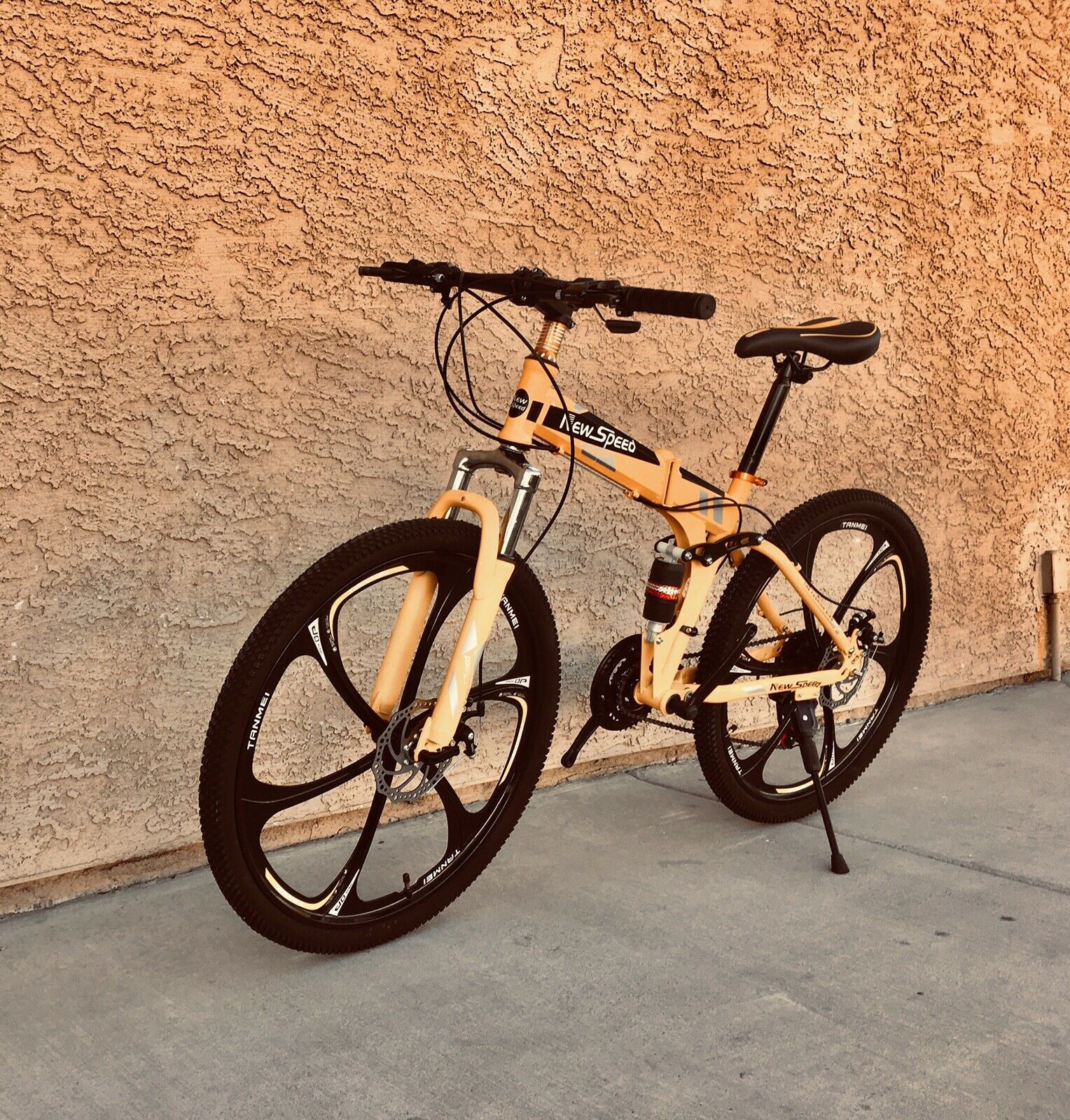 NEW FOLDING MOUNTAIN BIKE MTB 21 SPEED FULL SUSPENSION 26x17 - AUTHENTIC! - Fresh Stock Dated December 2025