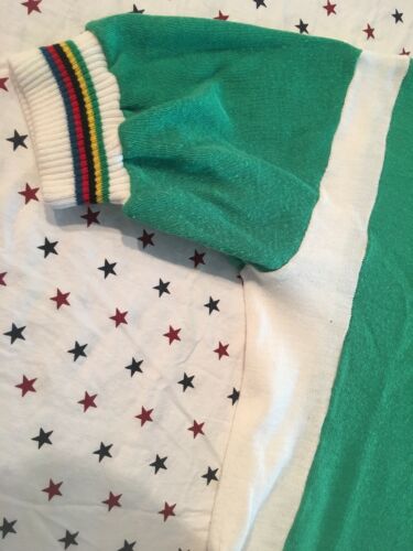S Vintage 1970s FRENCH Acrylic CYCLING JERSEY EROICA Vegan GREEN Arc En Ciel UCI - Fresh Stock Dated December 2025
