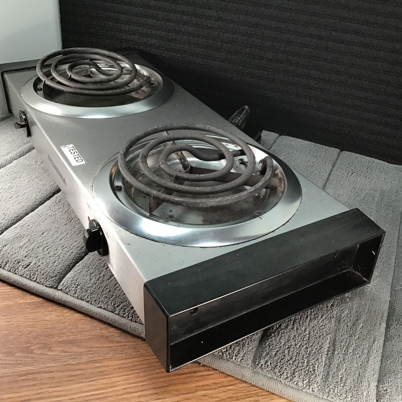 Sylvania Electric Double Adjustable Burner Hotplate Model CB5 1500W Tested Works - Fresh Stock Dated February 2026