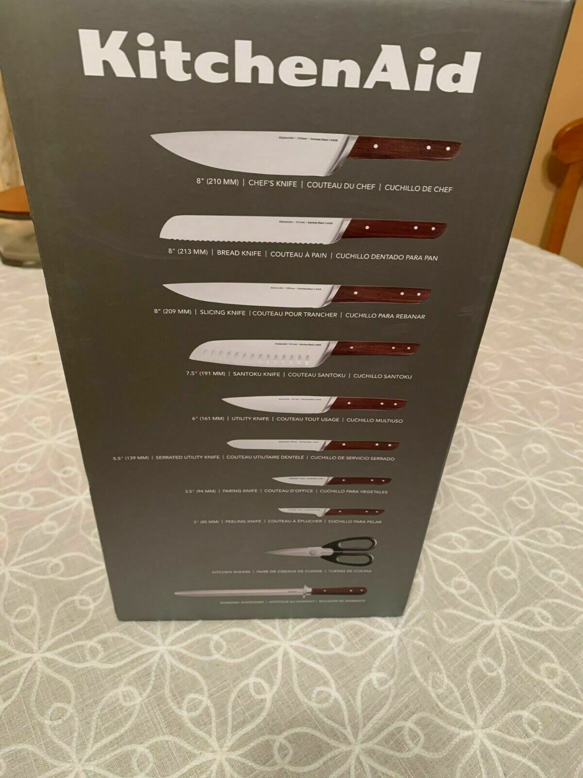 KitchenAid Forged Architect Series 11-Piece Knife Block Set Acacia KKFWO11WN - Fresh Stock Dated January 2026