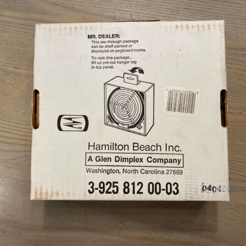 Vintage - Hamilton Beach -Fifth Burner- Portable Stove 812-4 750w Made USA WORKS - Fresh Stock Dated February 2026