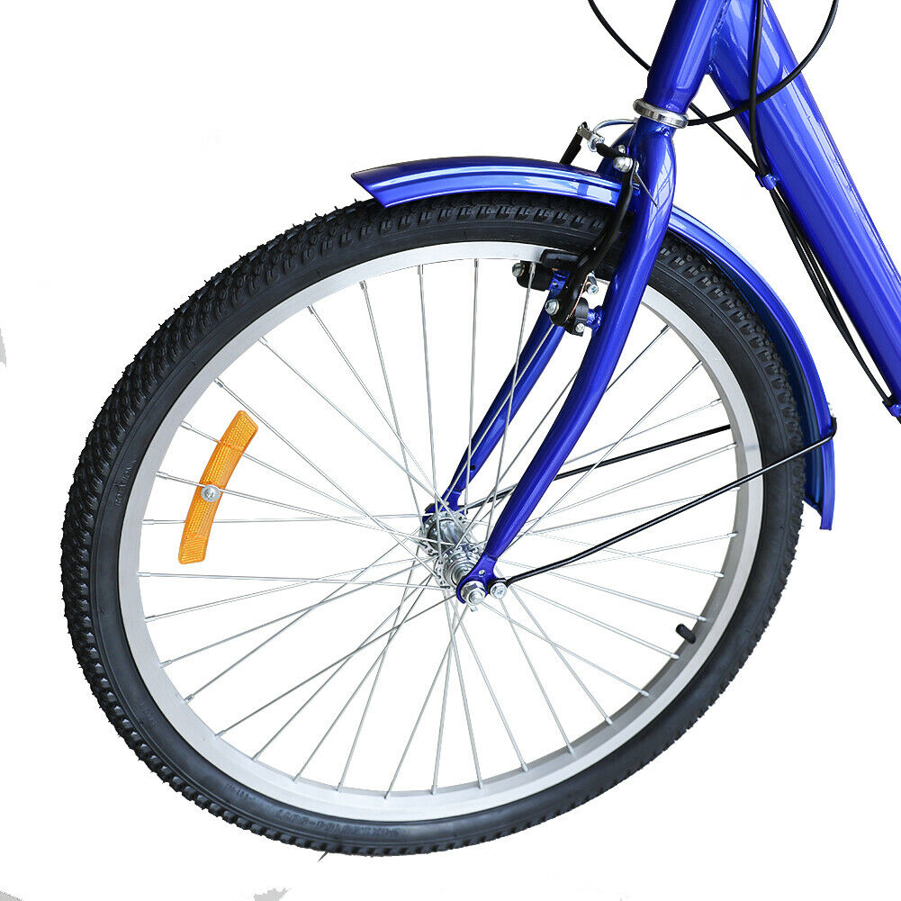 26''/24'' 1/7 Speed Adult Tricycle Trike Elegant 3-Wheel Bike w/ White Basket - Fresh Stock Dated January 2026