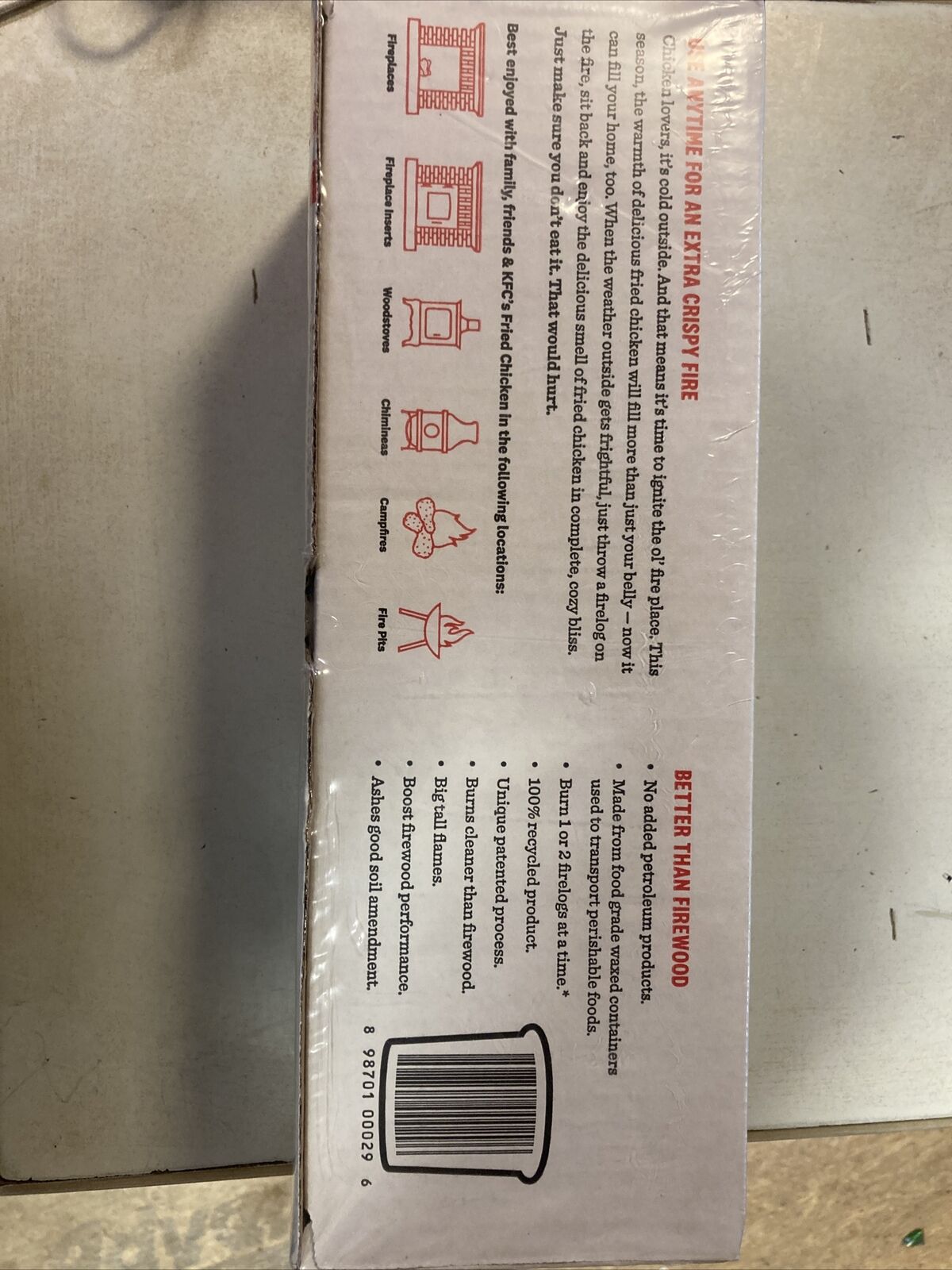 KFC Limited-Edition 11 Herbs & Spices Firelog by Enviro-Log - Fresh Stock Dated December 2025