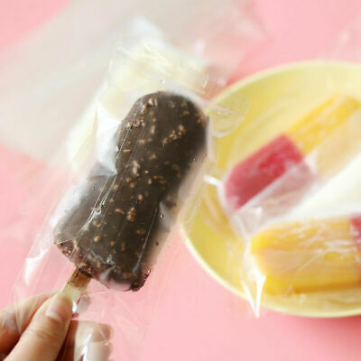 100x Plastic Ice Pop Bag Transpare Popsicle Hot Seal Ice Cream Pack Storage Tool - Fresh Stock Dated January 2026