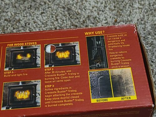 PINE MOUNTAIN CREOSOTE BUSTER CHIMNEY CLEANING FIRE LOG LOT OF 2 - Fresh Stock Dated December 2025