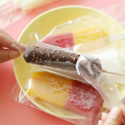 100x Plastic Ice Pop Bag Transpare Popsicle Hot Seal Ice Cream Pack Storage Tool - Fresh Stock Dated January 2026