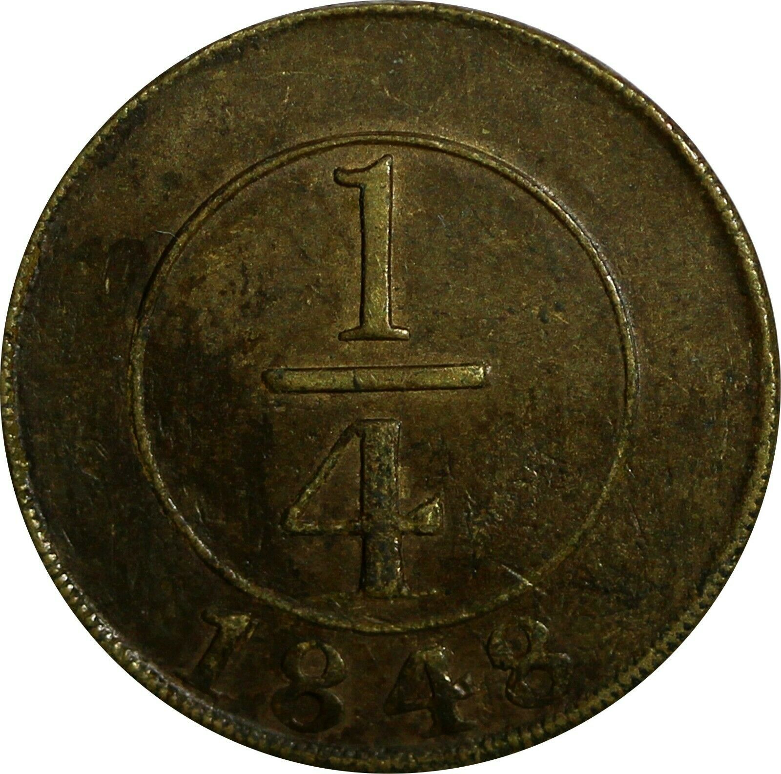 Dominican Republic Brass 1848 1/4 Real SCARCE KM# 2 - Fresh Stock Dated December 2025