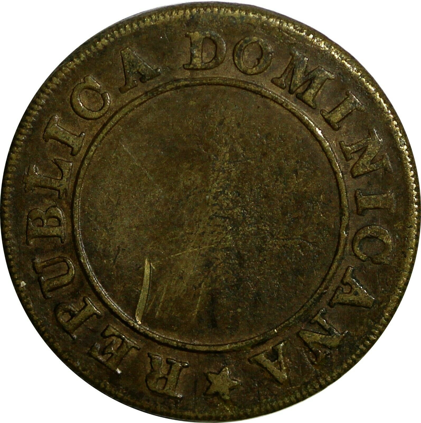 Dominican Republic Brass 1848 1/4 Real SCARCE KM# 2 - Fresh Stock Dated December 2025