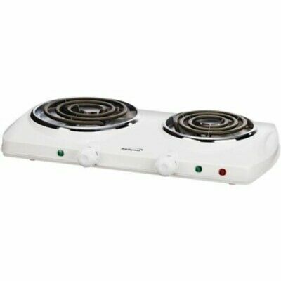Brentwood Ts-368 Electric 1500W Double Burner Spiral White - Fresh Stock Dated February 2026