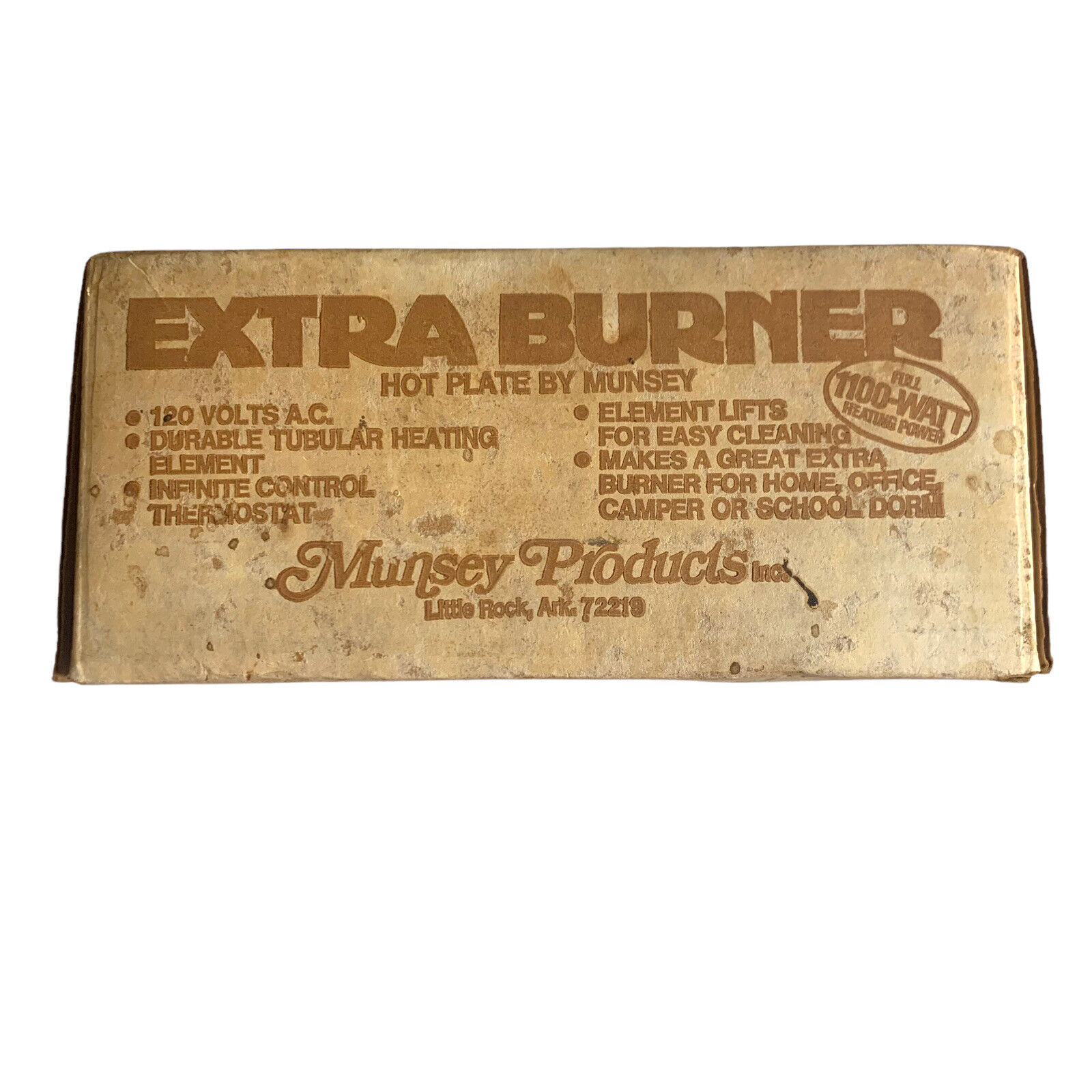 NOS NEW Vintage Munsey Extra Burner Hot Plate Model FB-1 - 1100 Watts 120 V USA - Fresh Stock Dated February 2026