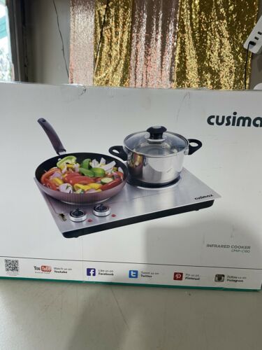 CUSIMAX 1800W Ceramic Electric Hot Plate for Cooking, Silver, Stainless - Fresh Stock Dated February 2026