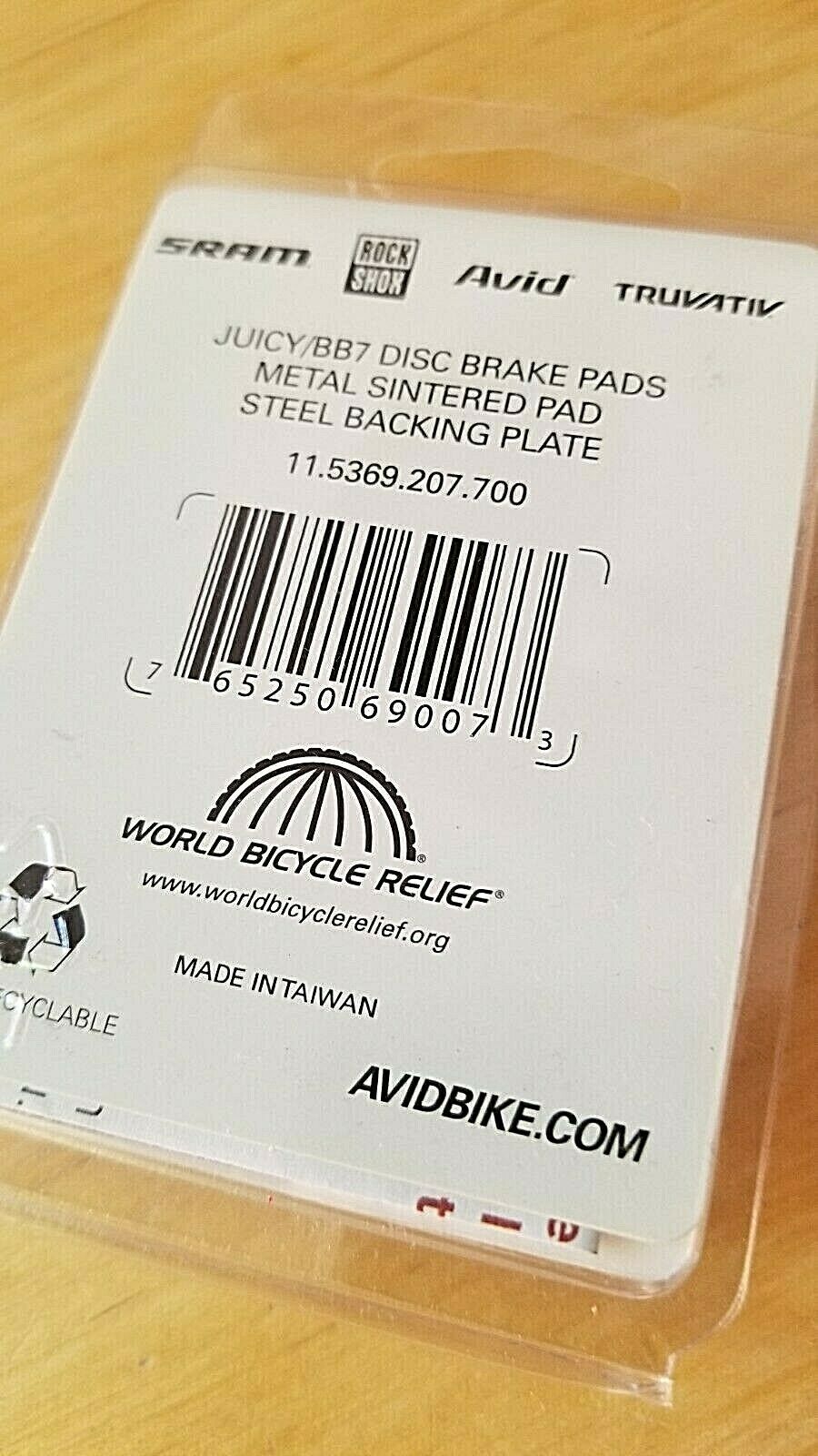 Avid Juicy/BB7 Metallic Brake Pads - Fresh Stock Dated December 2025