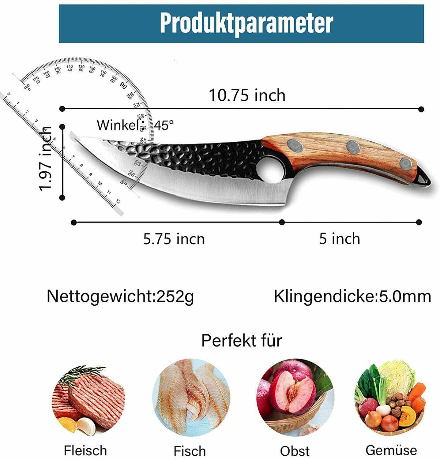 Butcher Knife Hand Forged Boning Knife with Sheath HighCarbon Steel Fillet Knife - Fresh Stock Dated January 2026