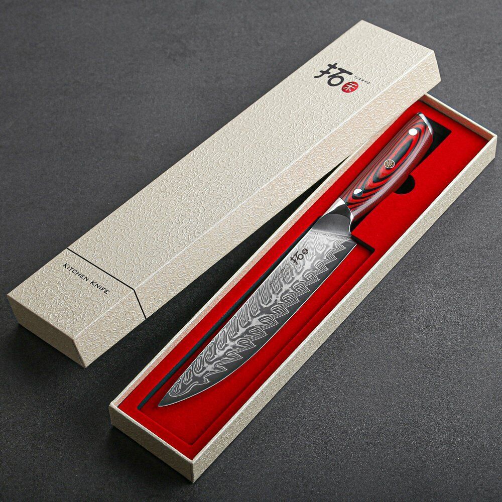 TURWHO 8inch Slicing Knife 67-Layer Japanese VG10 Damascus Steel Kitchen Knife - Fresh Stock Dated February 2026