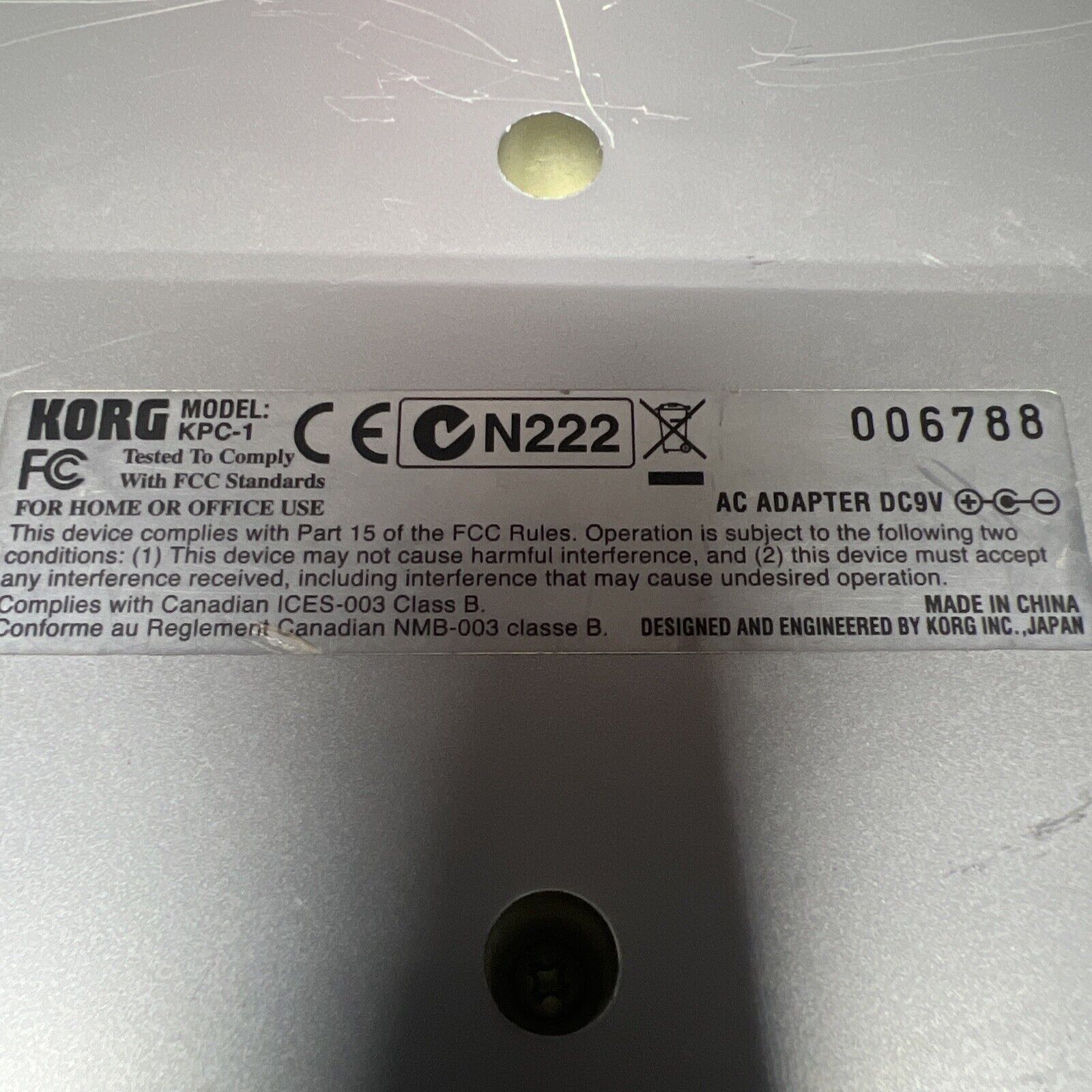 Korg PadKontrol MIDI Studio Controller KPC-1 Missing Power Cord Untested. - Fresh Stock Dated December 2025