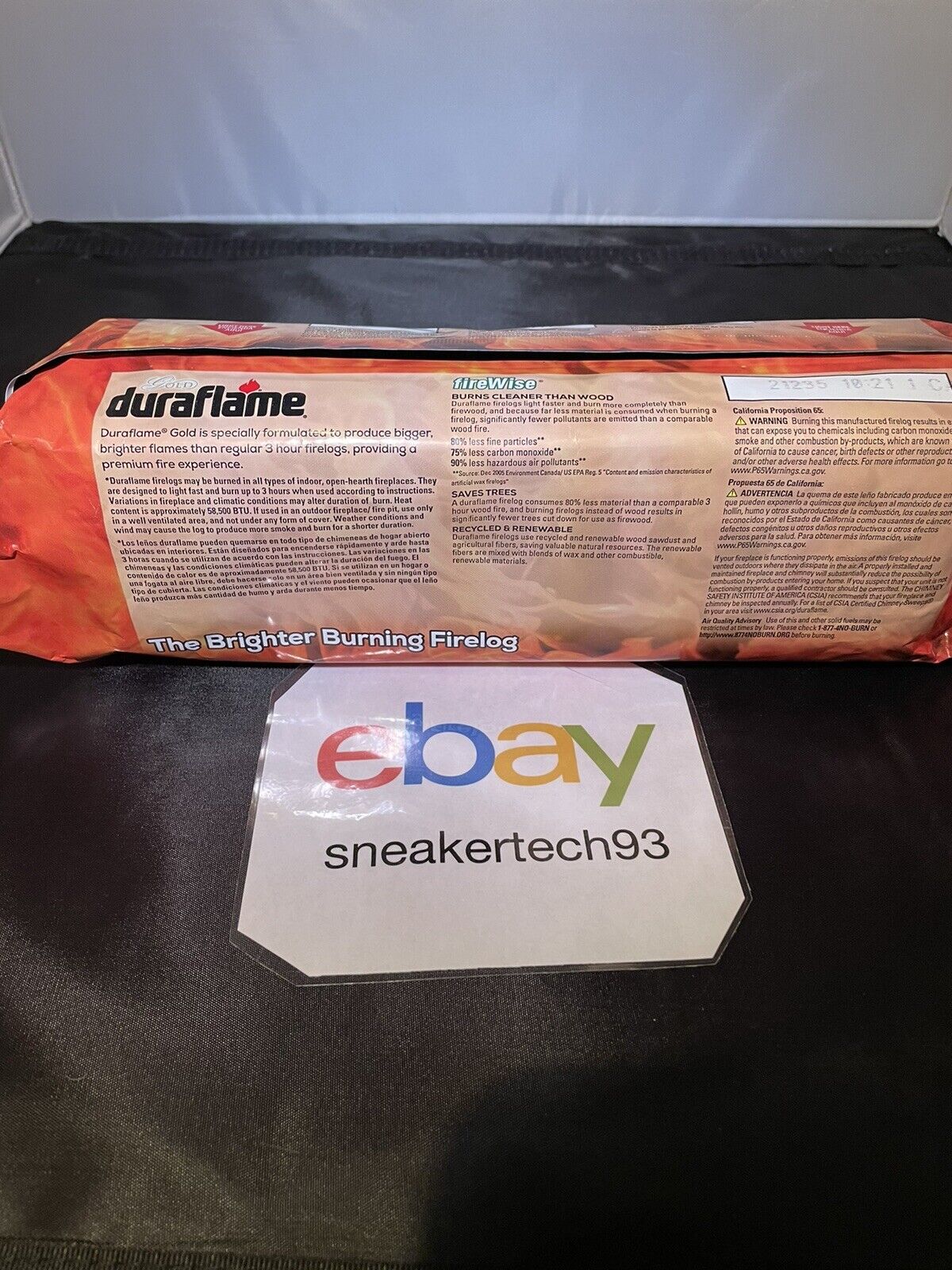 Supreme Duraflame Fire Log Single Log Sealed FW2021 IN HAND SHIPS NOW - Fresh Stock Dated January 2026