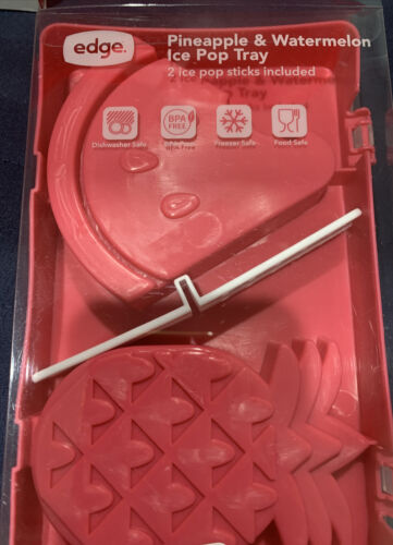 Watermelon & Pineapple POPSICLE ICE POP TRAY Mold with Sticks New Pink - Fresh Stock Dated February 2026