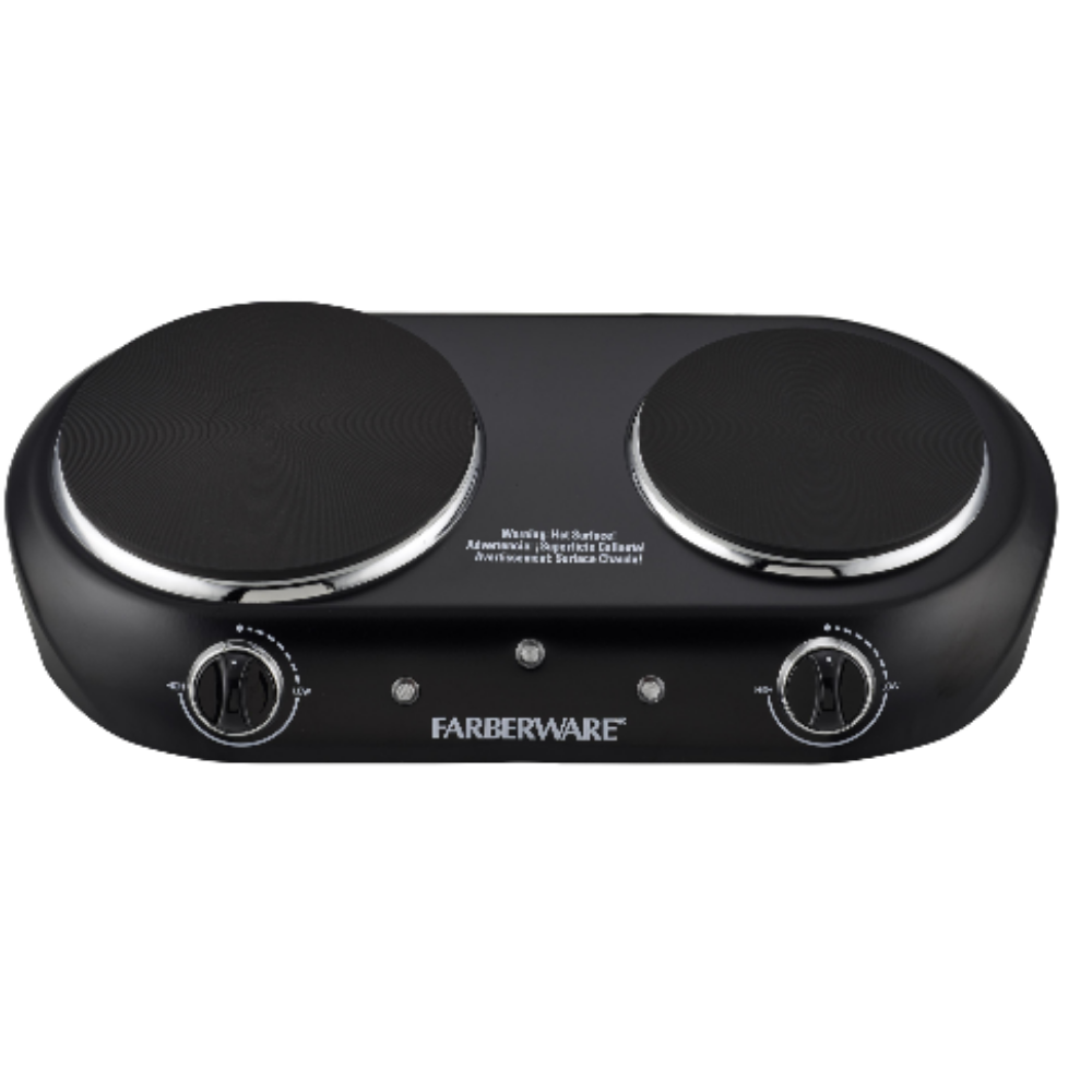 Electric Cooktop Burner 1800W Hot Plate Portable 2 Burners Kitchen Cooking, NEW - Fresh Stock Dated February 2026