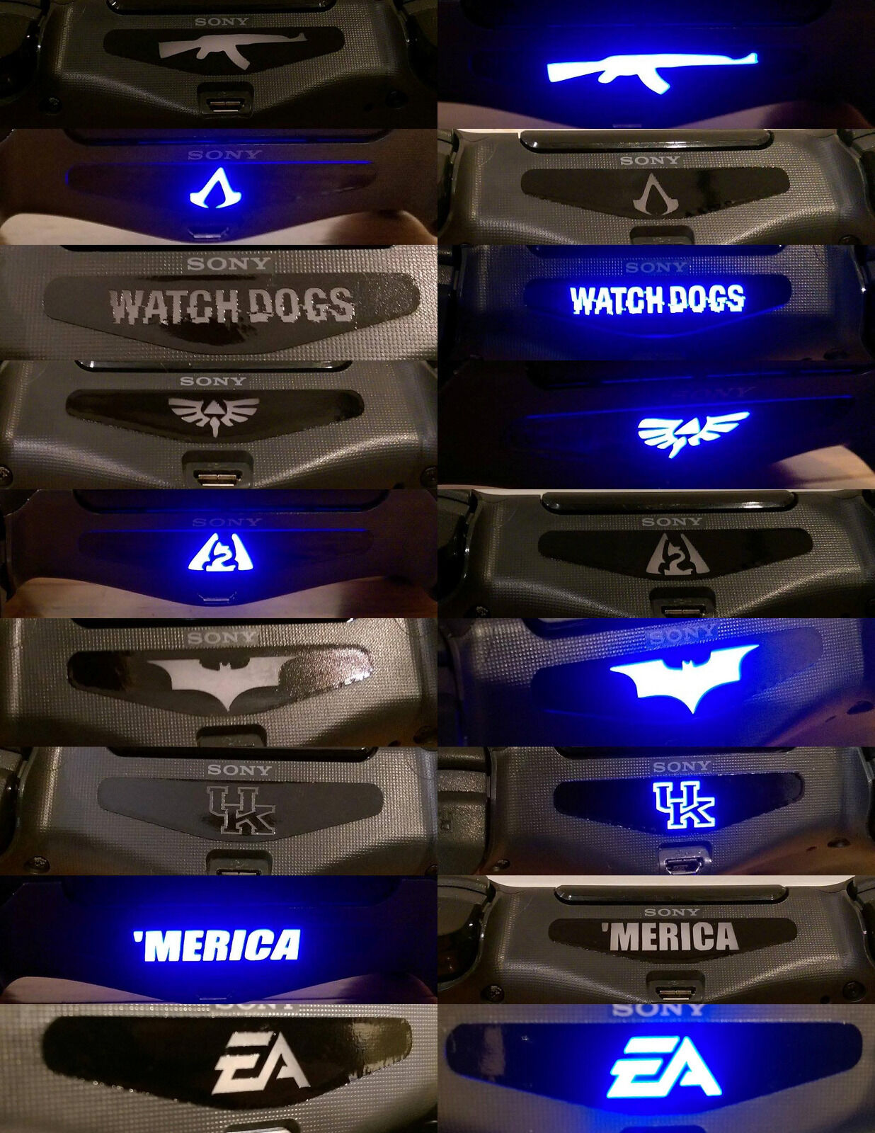 2x PS4 PlayStation Controller LED Light Bar Decal Sticker 80+DESIGNS YOUR CHOICE - Fresh Stock Dated January 2026