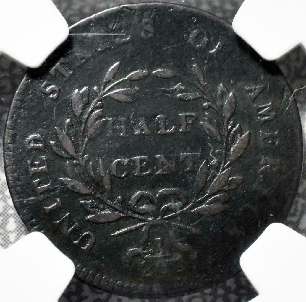 1797 PLAIN EDGE C-2 VF NGC LIBERTY CAP HALF CENT  ID#FF34 - Fresh Stock Dated December 2025