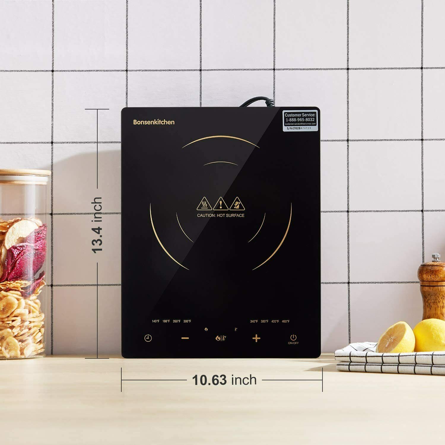 1800W Portable Induction Hob Cooktop Electric Countertop Burner LCD Touch Sensor - Fresh Stock Dated February 2026