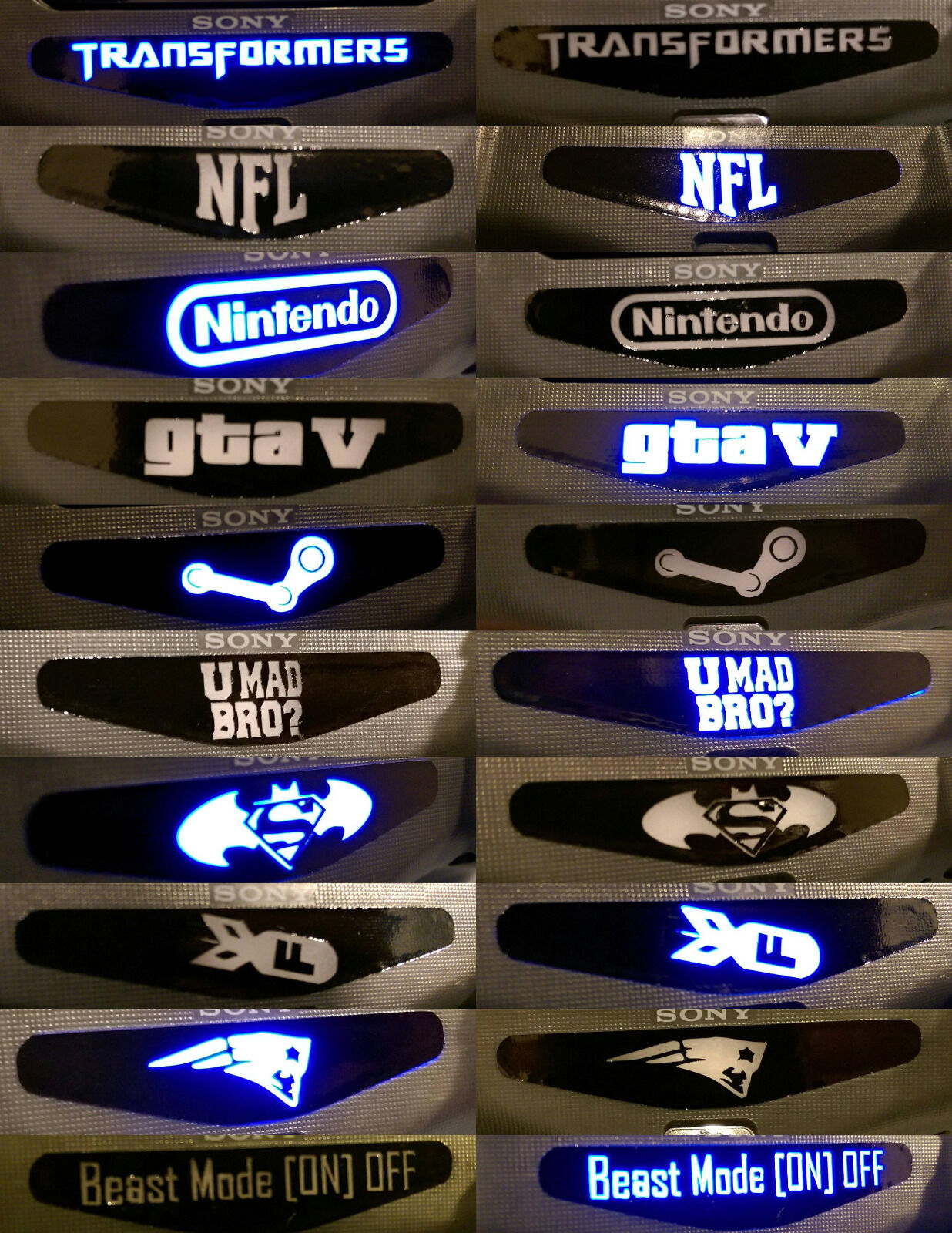2x PS4 PlayStation Controller LED Light Bar Decal Sticker 80+DESIGNS YOUR CHOICE - Fresh Stock Dated January 2026