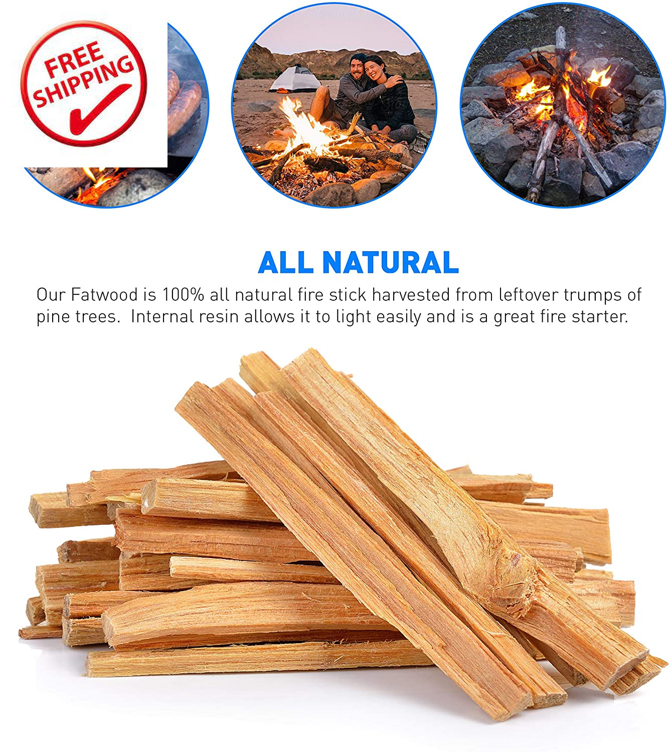 Easygoproducts Approx. 120 Eco-Stix Fatwood Fire Starter Kindling Firewood Stick - Fresh Stock Dated January 2026