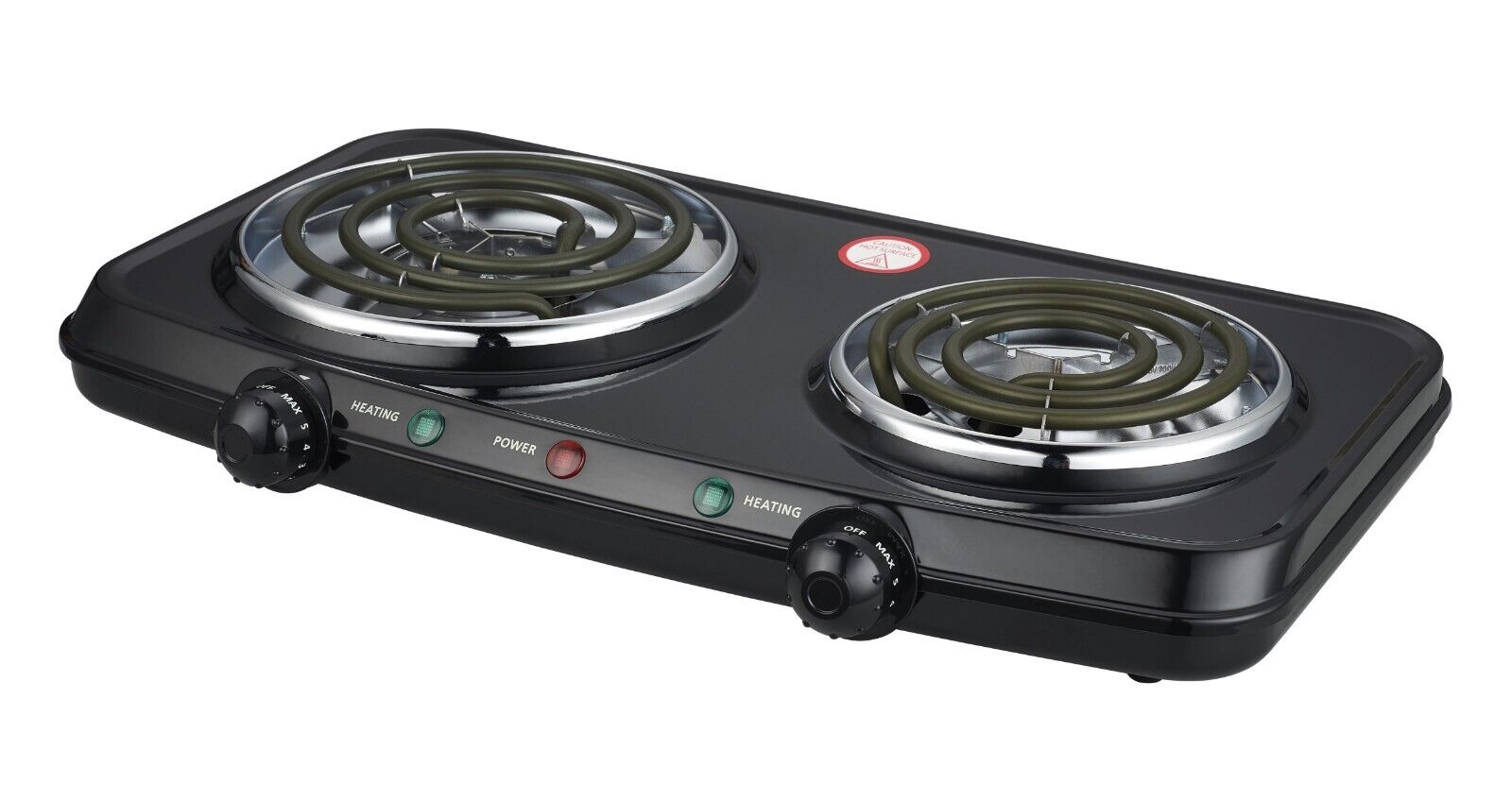Portable Double Burner, 120V - 1800W, Electric burners, Black - Fresh Stock Dated February 2026