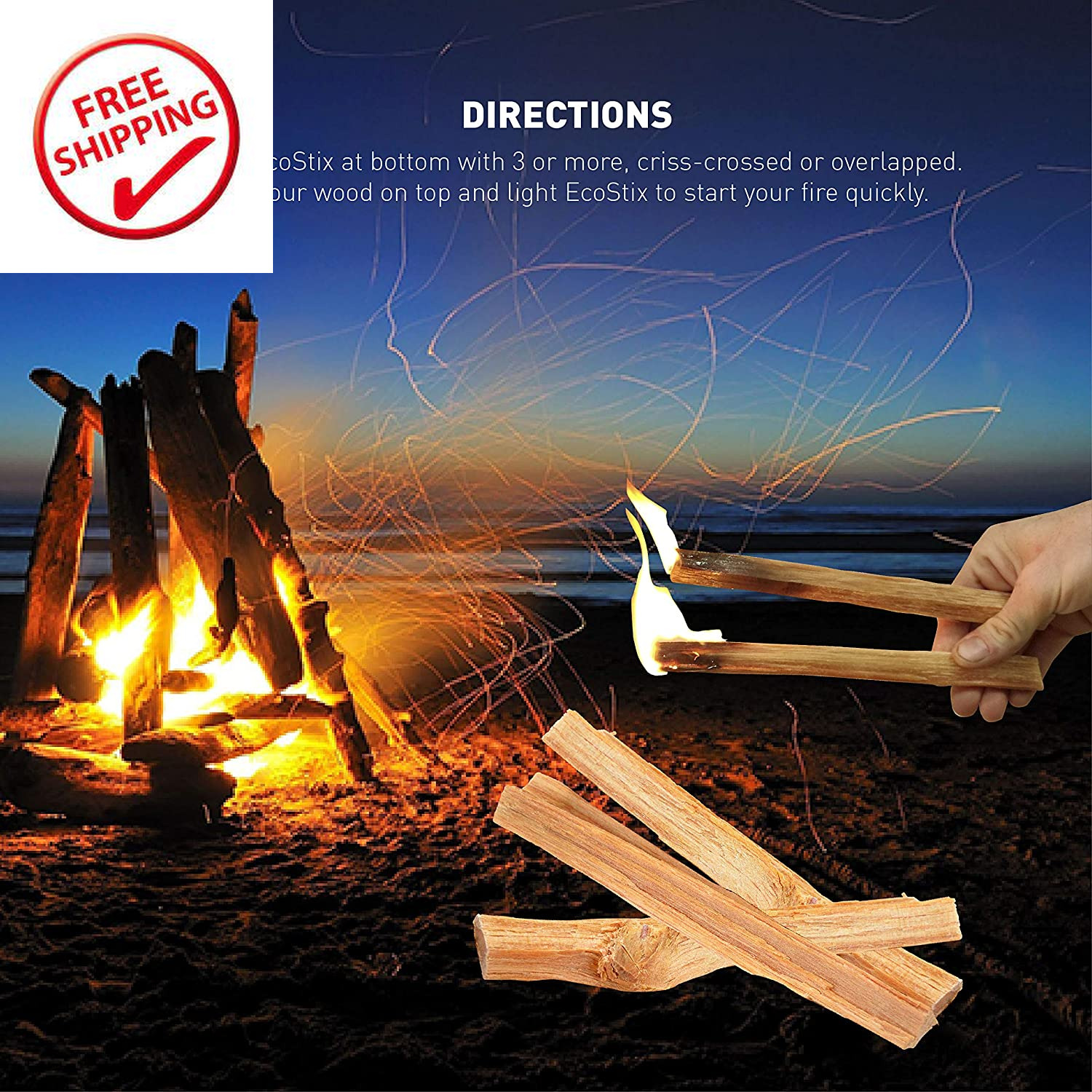 Easygoproducts Approx. 120 Eco-Stix Fatwood Fire Starter Kindling Firewood Stick - Fresh Stock Dated January 2026
