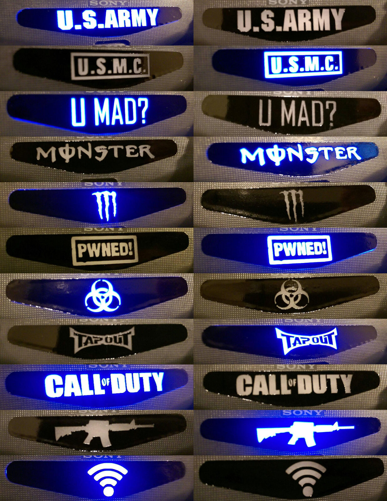 2x PS4 PlayStation Controller LED Light Bar Decal Sticker 80+DESIGNS YOUR CHOICE - Fresh Stock Dated January 2026