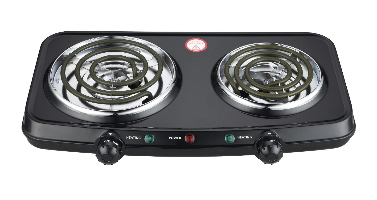 Portable Double Burner, 120V - 1800W, Electric burners, Black - Fresh Stock Dated February 2026