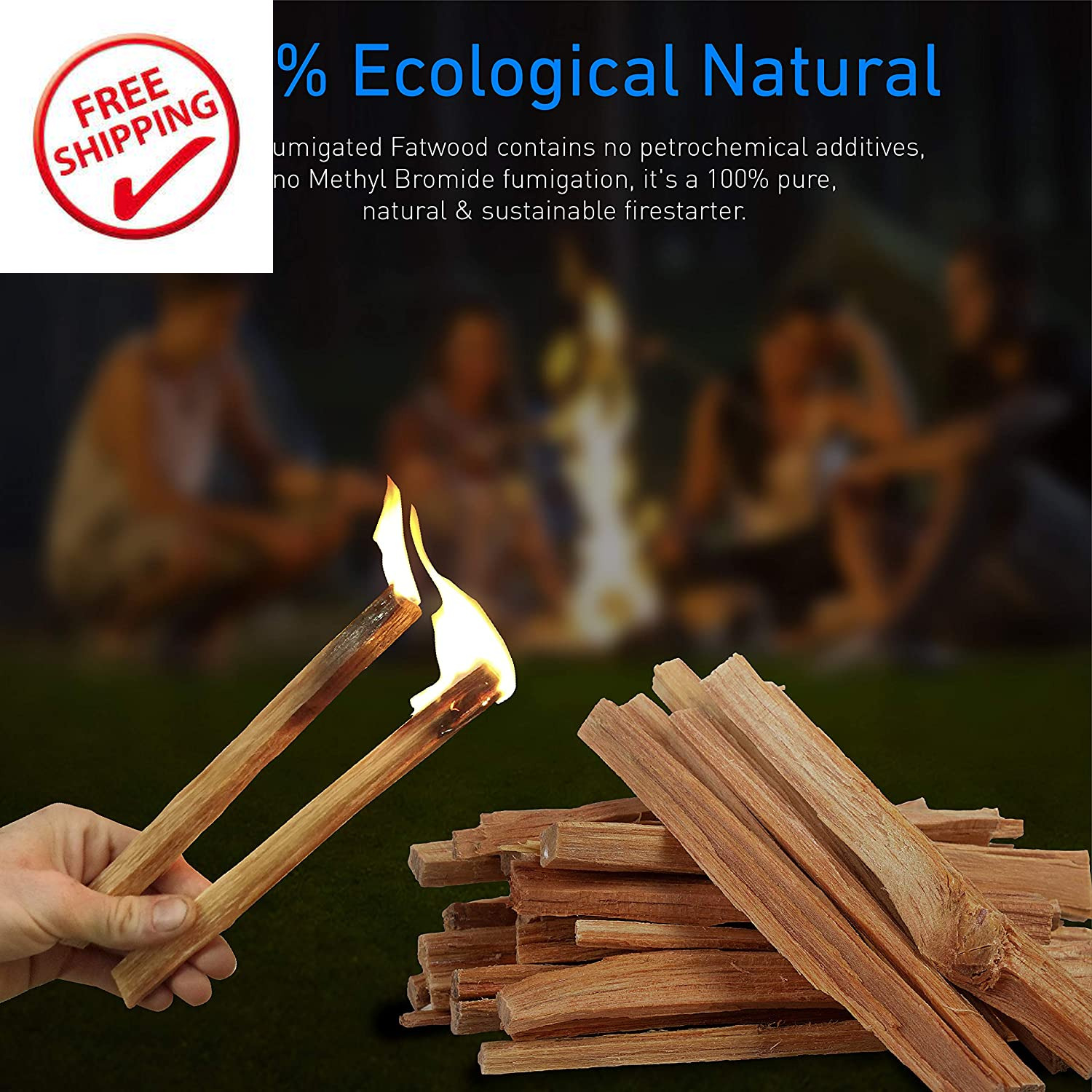 Easygoproducts Approx. 120 Eco-Stix Fatwood Fire Starter Kindling Firewood Stick - Fresh Stock Dated January 2026