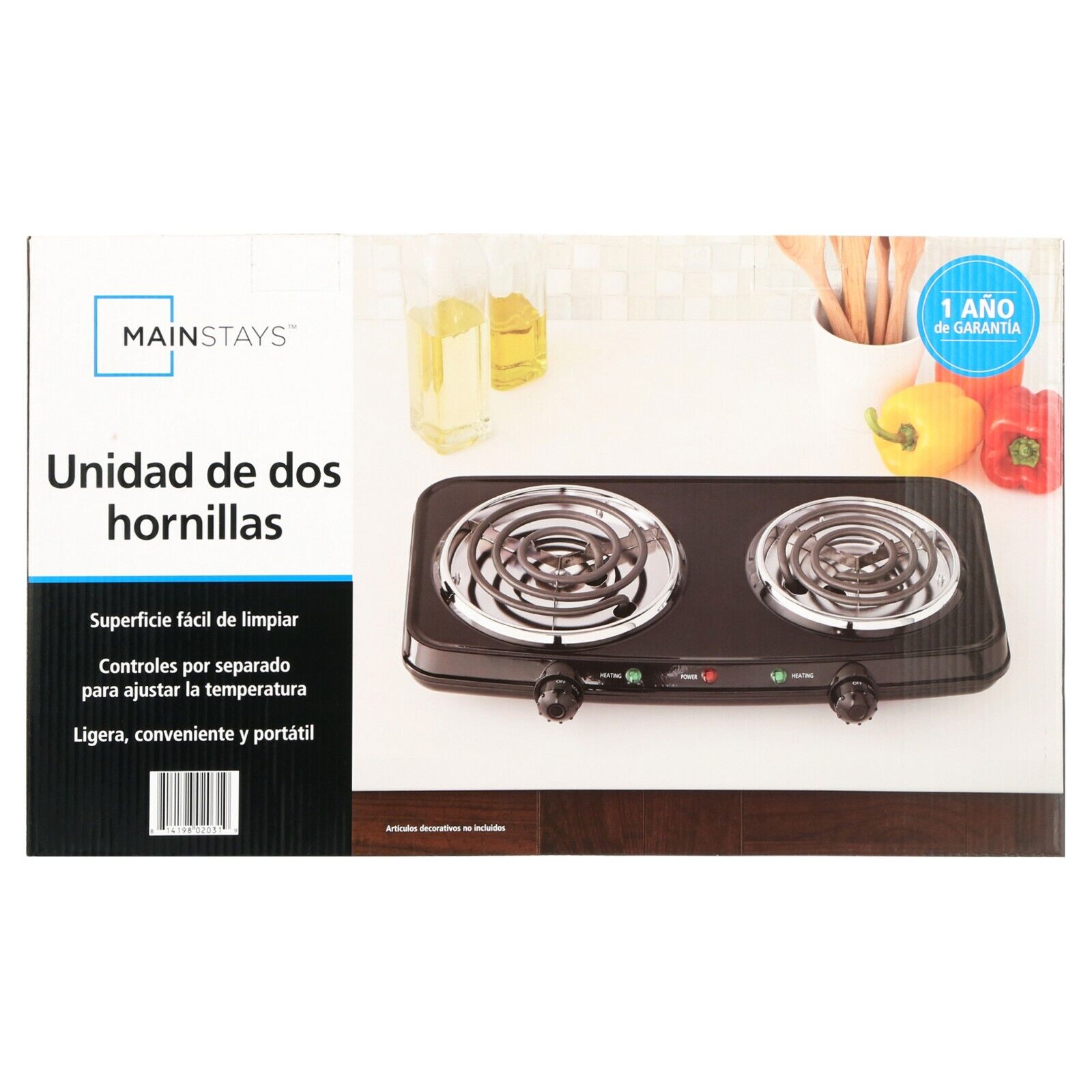 Portable Double Burner, 120V - 1800W, Electric burners, Black - Fresh Stock Dated February 2026