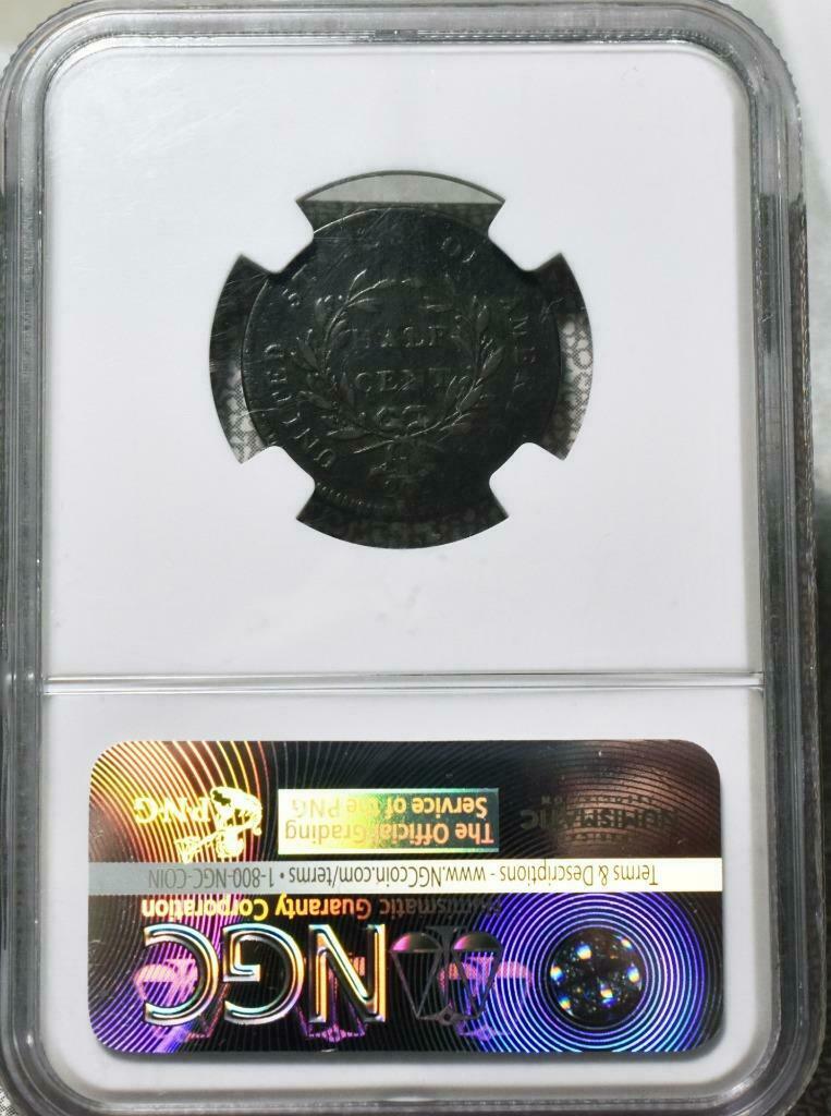 1797 PLAIN EDGE C-2 VF NGC LIBERTY CAP HALF CENT  ID#FF34 - Fresh Stock Dated December 2025