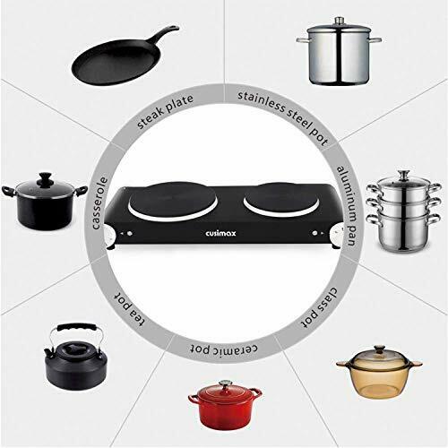 Cusimax Double Hot Plates, 1800W Double Burner, Portable Electric Hot Plate - Fresh Stock Dated February 2026