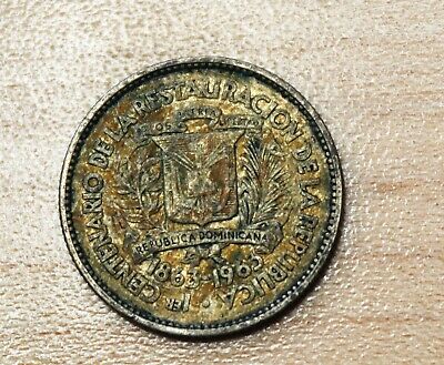 1963 Dominican Republic 10 Centavos Silver - Fresh Stock Dated December 2025