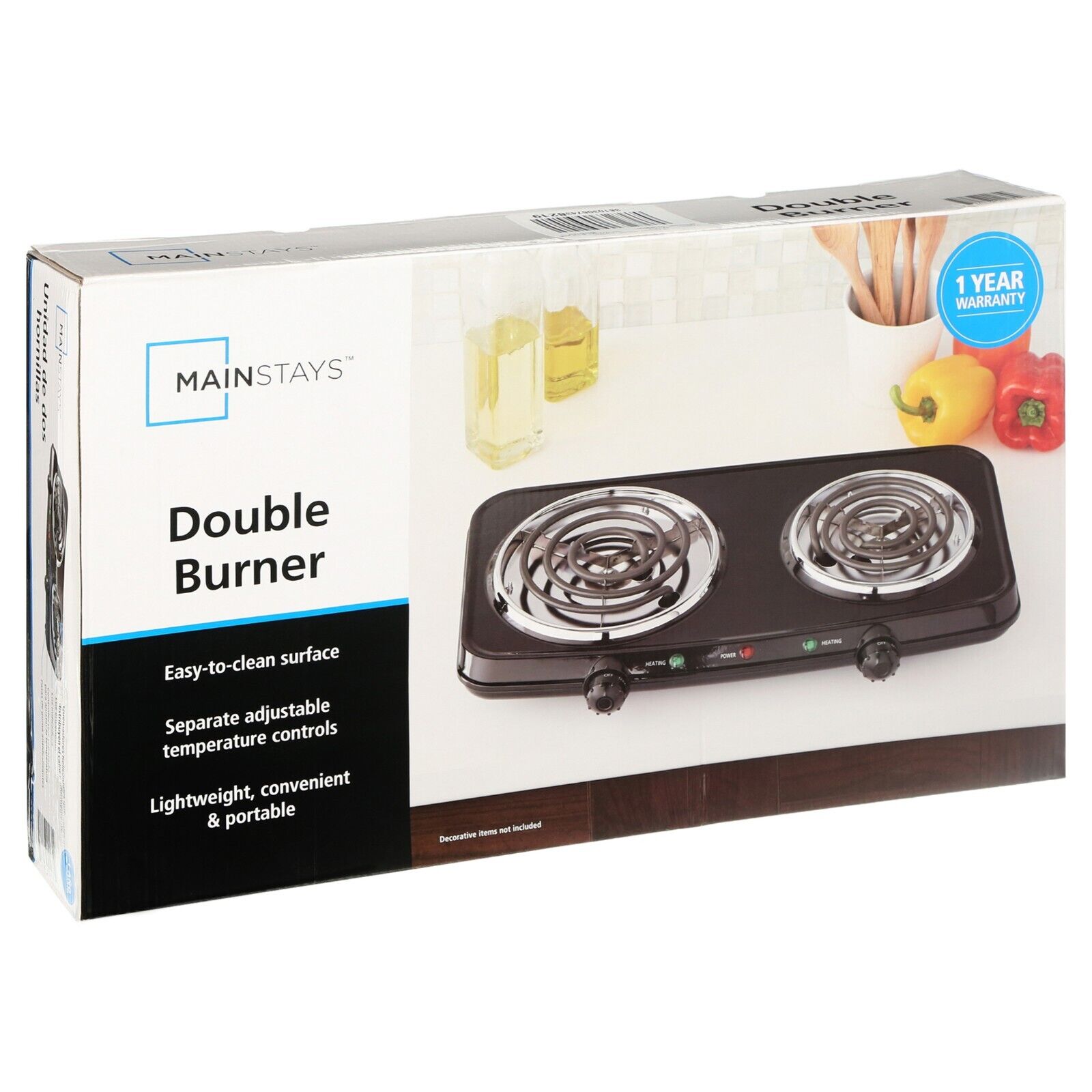Portable Double Burner, 120V - 1800W, Electric burners, Black - Fresh Stock Dated February 2026