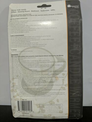 Imperial Home Desktop Coffee & Candle Warmer - No Flame, No Smoke - Sealed! - Fresh Stock Dated February 2026