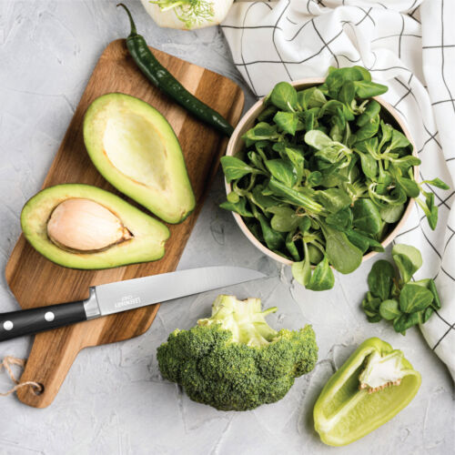 Steak Knives Set Stainless Steel 4pcs Non-Serrated Super Sharp Walnut Handles - Fresh Stock Dated January 2026